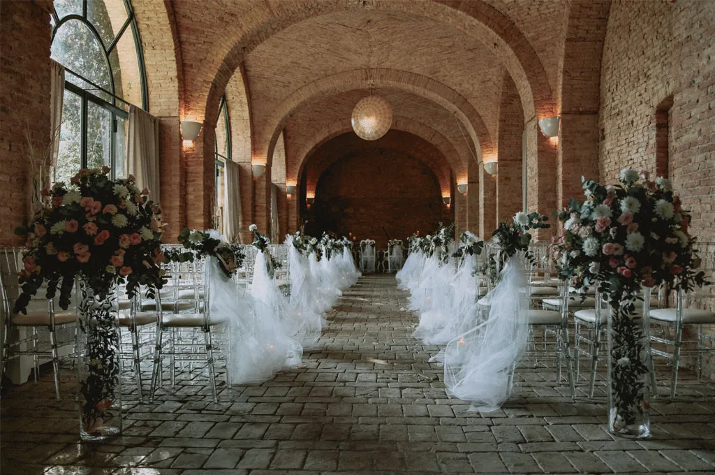 Il granaio di Tenuta Visconti, allestito per il rito civile di matrimonio