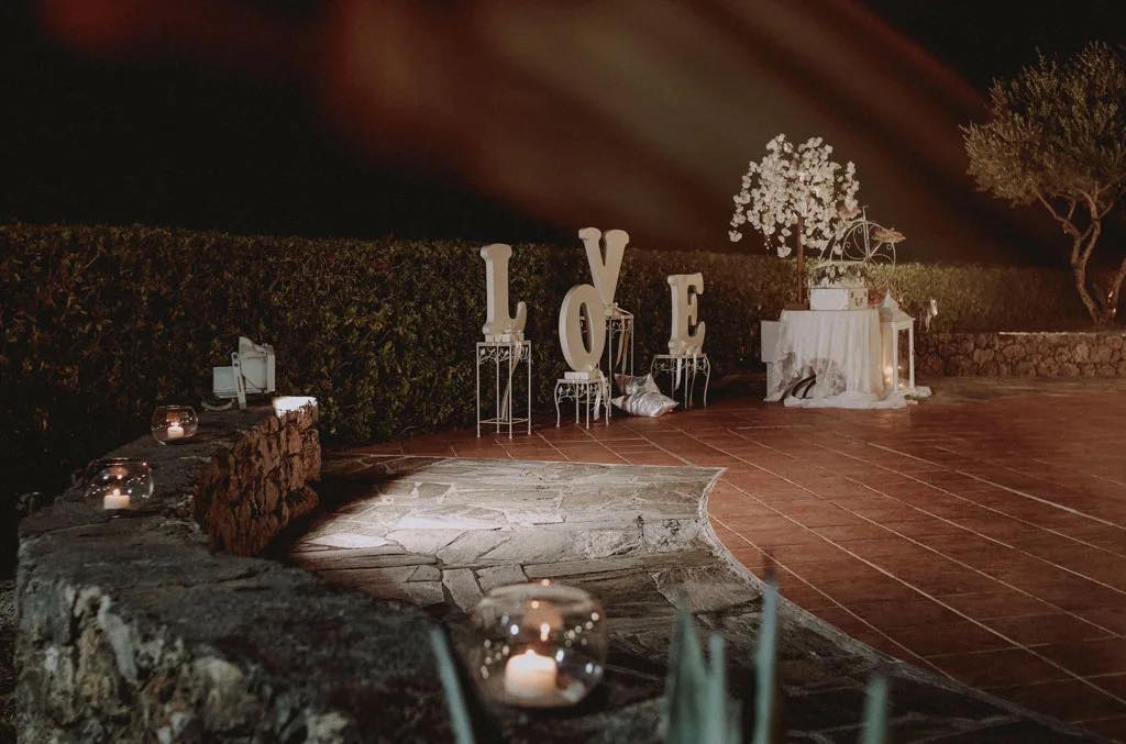 dettagli del giardino alle nozze a maratea