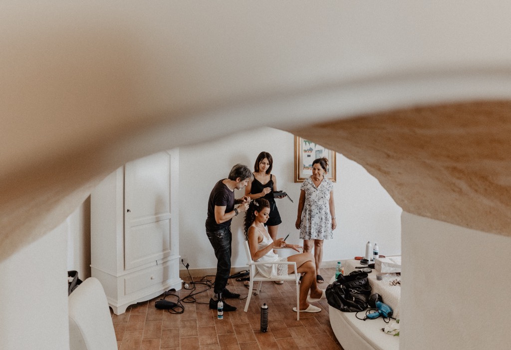 Makeup sposa a Matera, durante il servizio fotografico di Matrimonio realizzato da Giuseppe Bruno fotografo