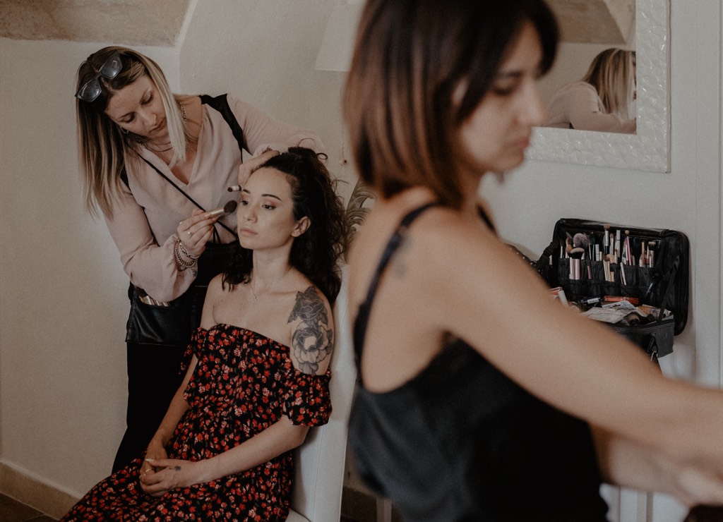 trucco sposa, durante il matrimonio a Matera